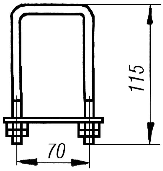 Хомут кабельростов Х2 - габаритная схема