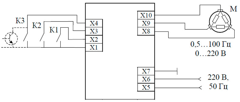 Схема подключения регулятора частоты вращения RSR-2002