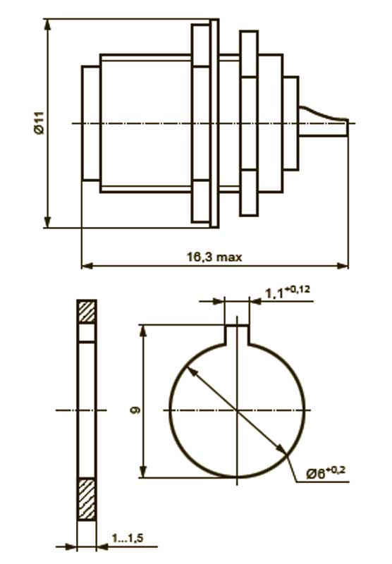 Габаритная и присоединительная схема вилки прямой приборной СР-50-267 ФВ