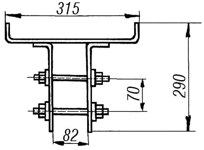 Скоба кабельростов С1 - габаритная схема